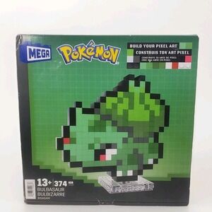 MEGA Pokemon Bulbasaur‎ Pixel Building Kit - 374 pc - 13+ NIB Sealed NM W/ Stand